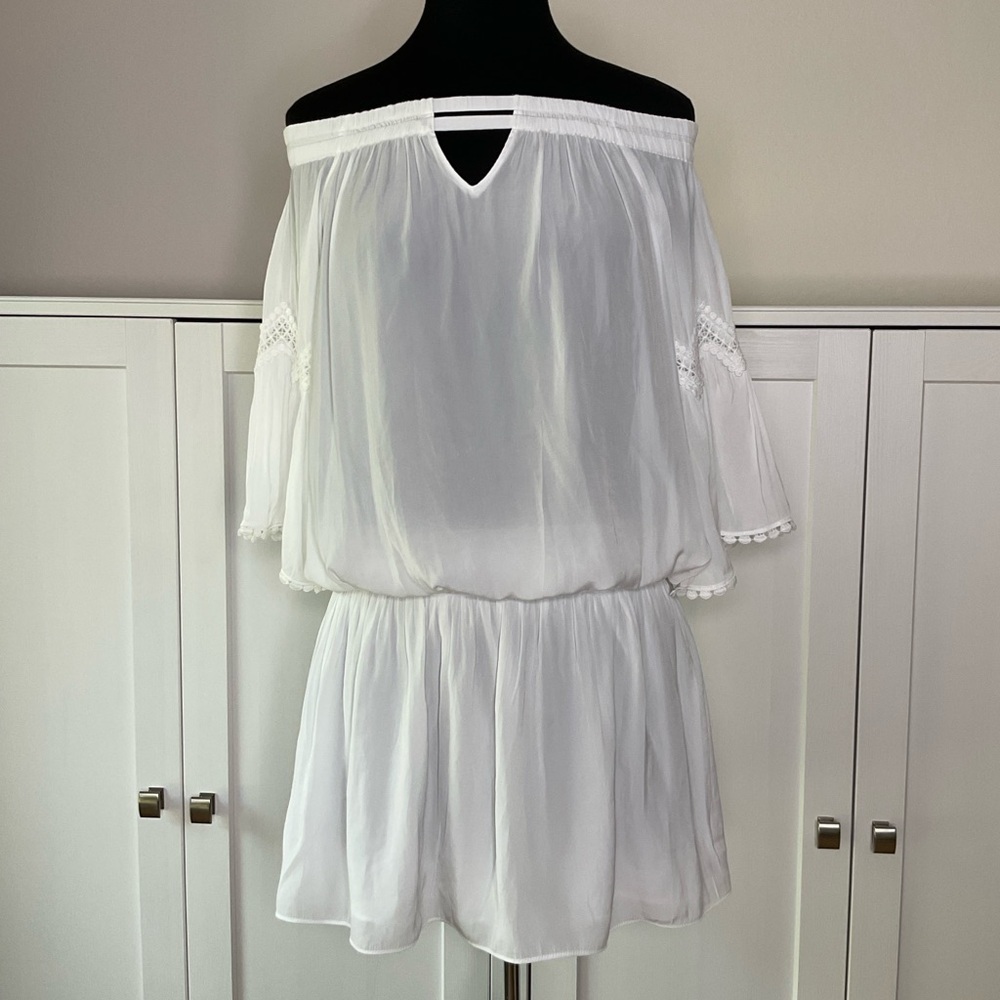 Ramy Brook Off the Shoulder Mini Dress White Size Large - Picture 2 of 16